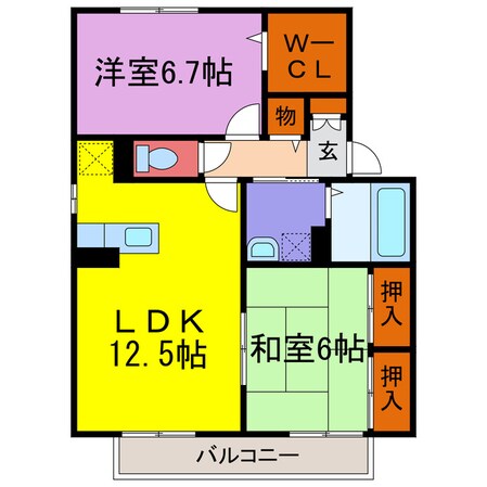 ベルメゾンA・Bの物件間取画像